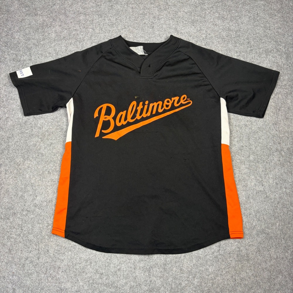 Baltimore Orioles Nick Markakis 21 Baseball Jersey Black Orange Mens Large